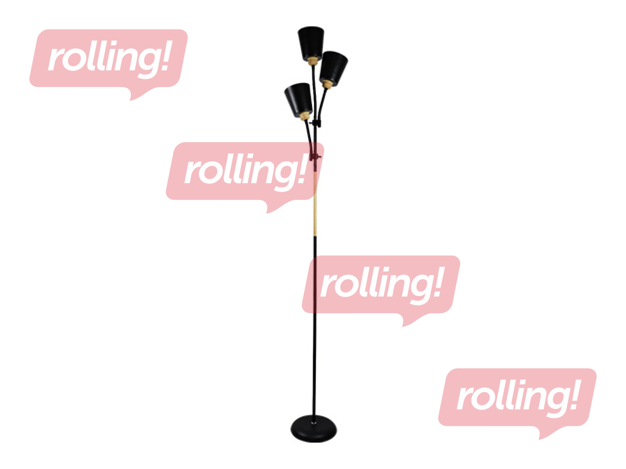 Põrandalamp Orno Grace Triple, must, 192cm