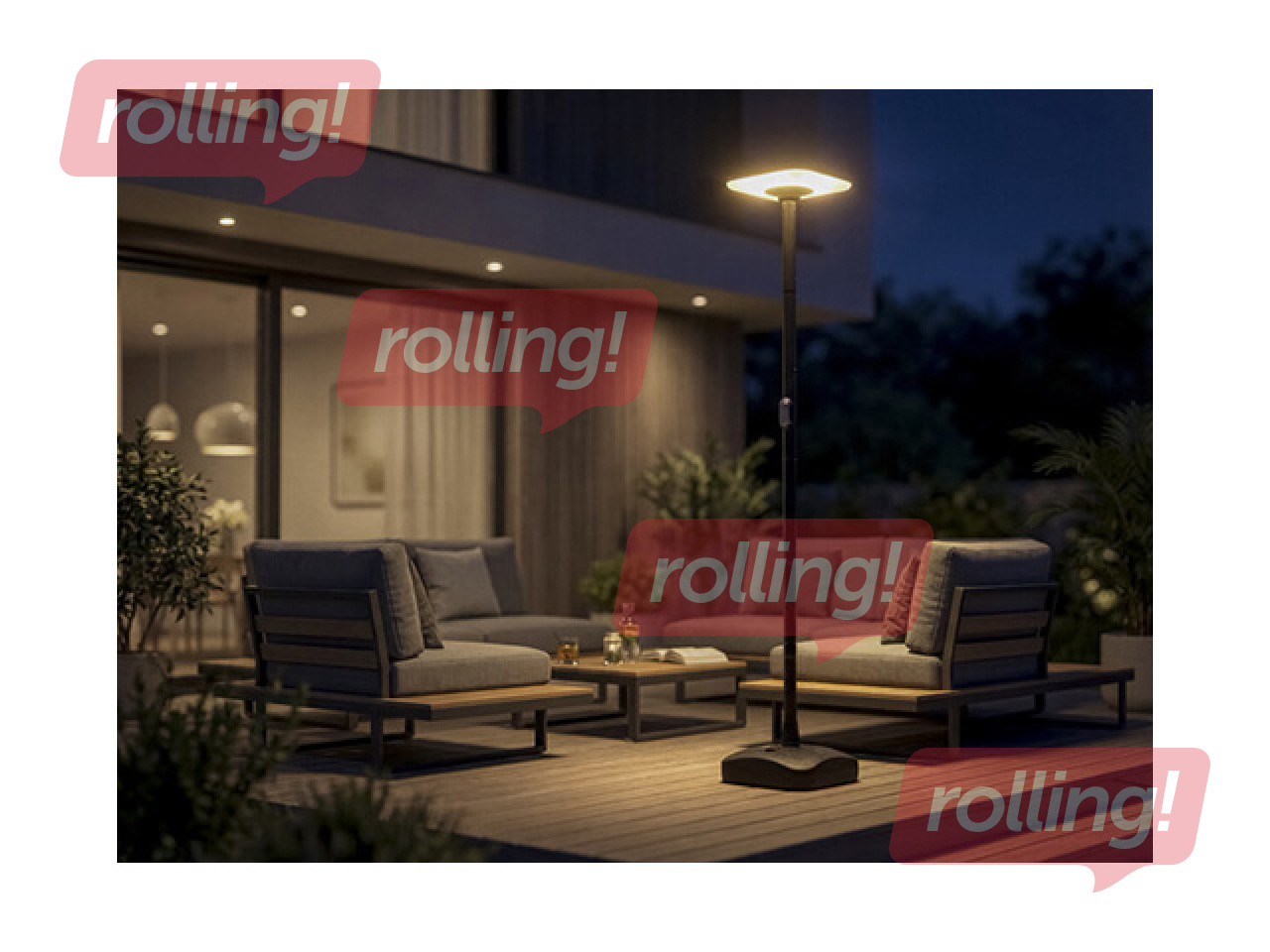 Päikeselamp Kanlux Pareno, liikumisanduriga, LED, 25W, reguleeritav heledus, must