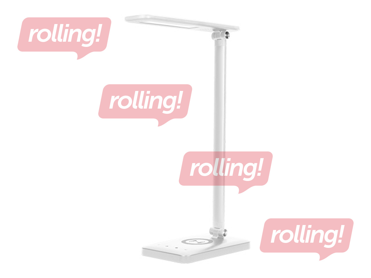 Galda lampa Virone, ar bezvadu lādētāju, LED, 7W, regulējams spilgtums, balta