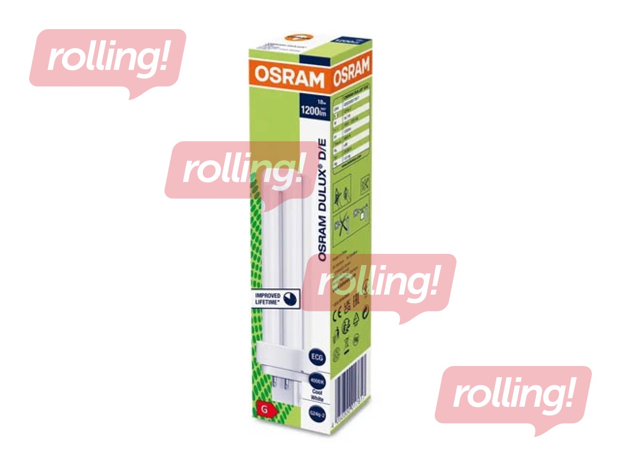 Лампочка Osram, G24Q-2, 18W/840, белая