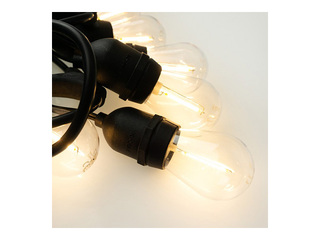 LED string lights, 10m +10 x G45 E27 1W 2700K