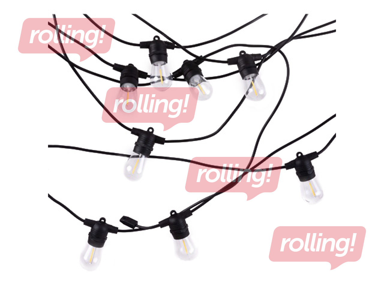 Päikesepaneeliga LED-valgustikett, kett 10 m + 10 x G45 E27 0,3 W 2700 K, soe valge