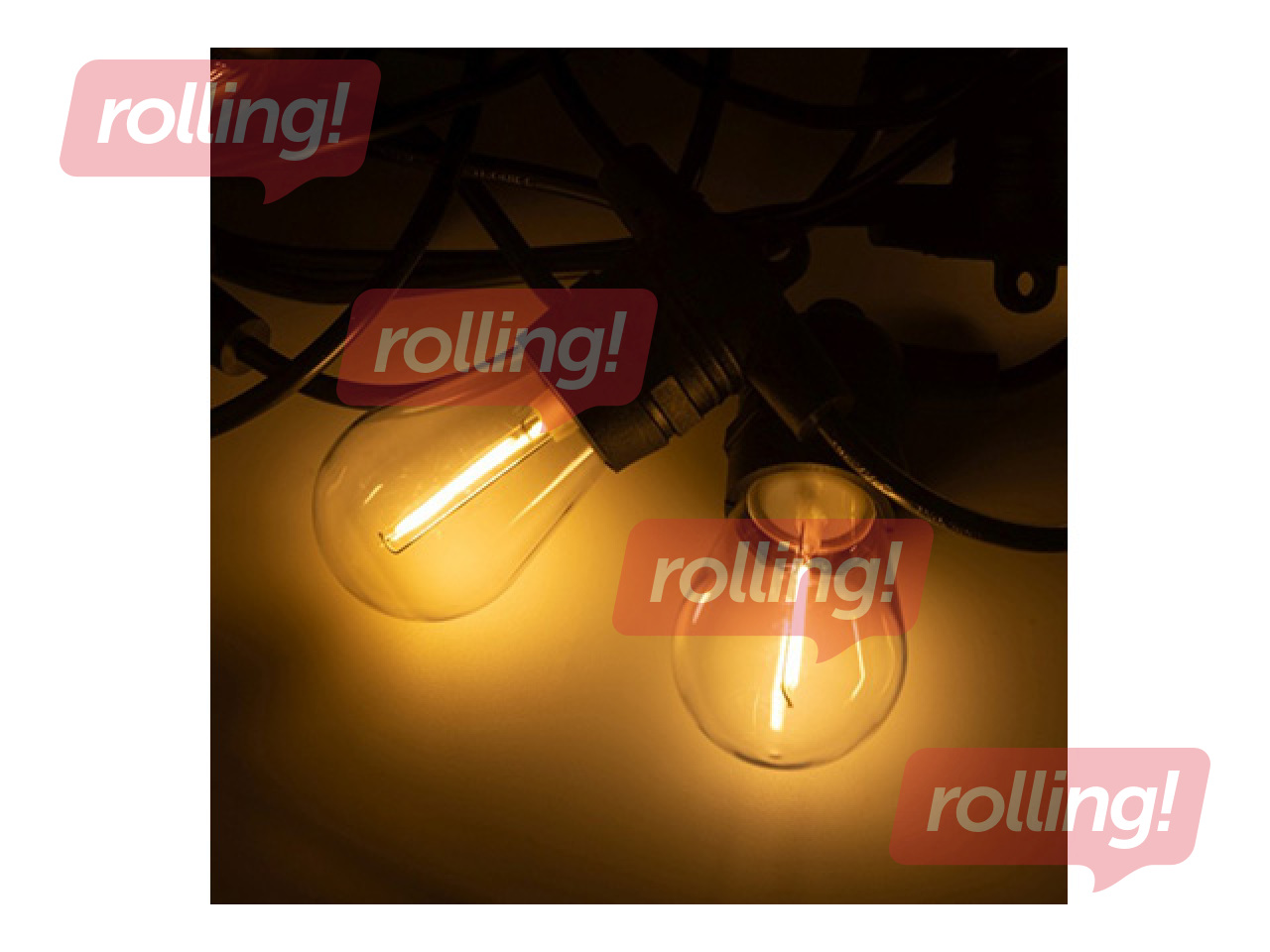 Päikesepaneeliga LED-valgustikett, kett 10 m + 10 x G45 E27 0,3 W 2700 K, soe valge