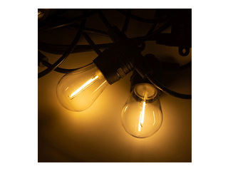 Saules virtene LED, virtene 10m +10 x G45 E27 0.3W 2700K, silti balta