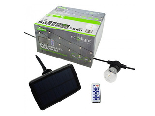 Solar string LED, string 10m +10 x G45 E27 0.3W 2700K, warm white