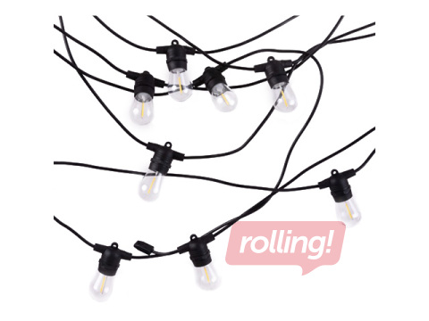 Солнечная гирлянда LED, гирлянда 10 м +10 x G45 E27 0,3 Вт 2700 К, теплый белы