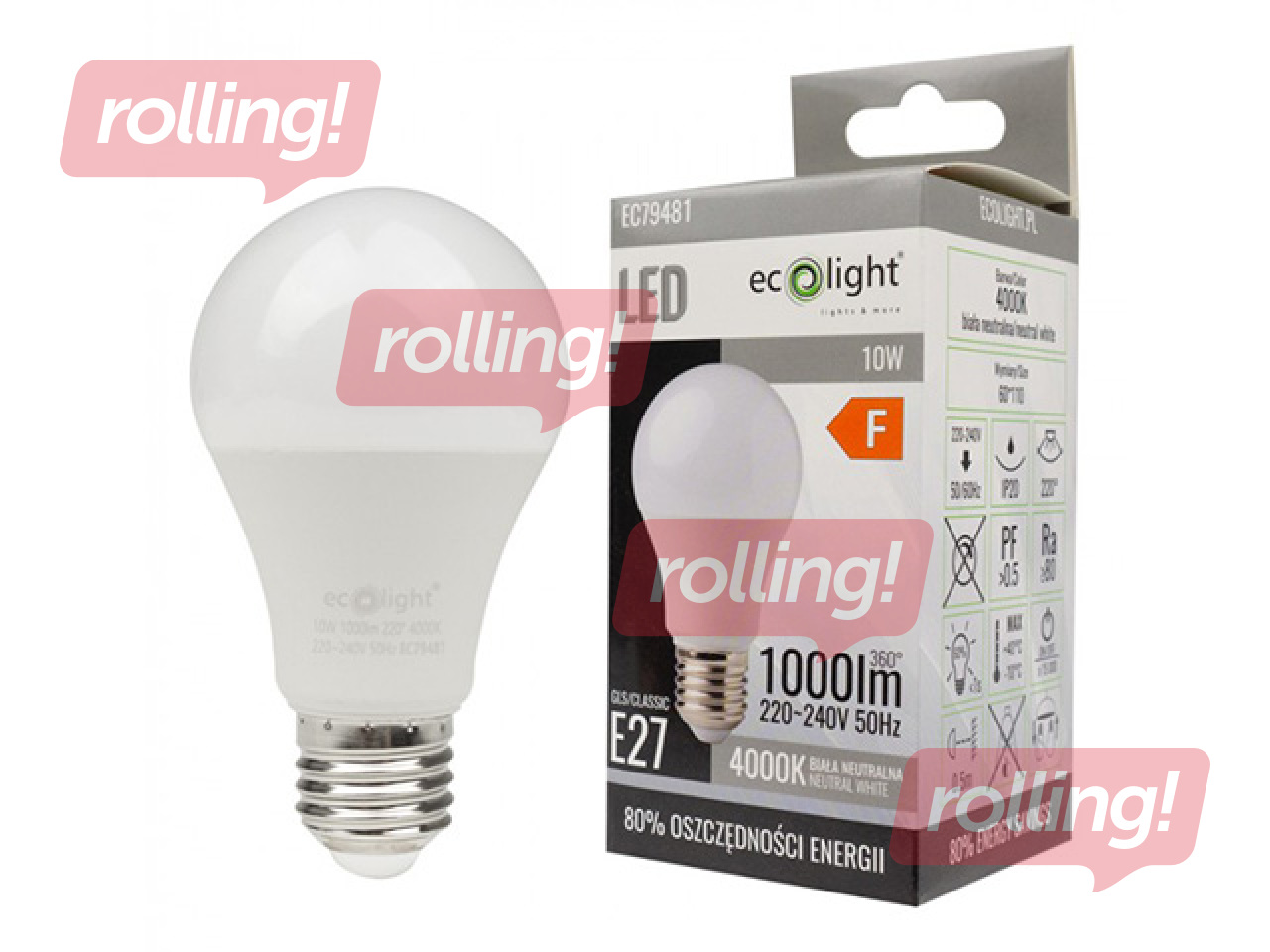 Lambipirn Eco Light LED E27 10W 4000K 1000lm, neutraalne valge