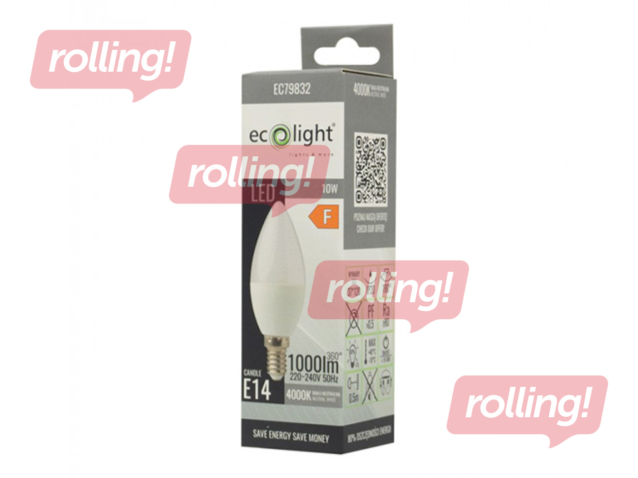 Lambipirn Eco Light LED E14 10W 3000K 900lm, soe valge