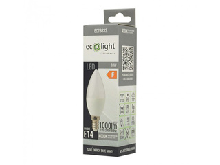 Лампочка Eco Light LED E14 10W 4000K 900lm, нейтрально-белая