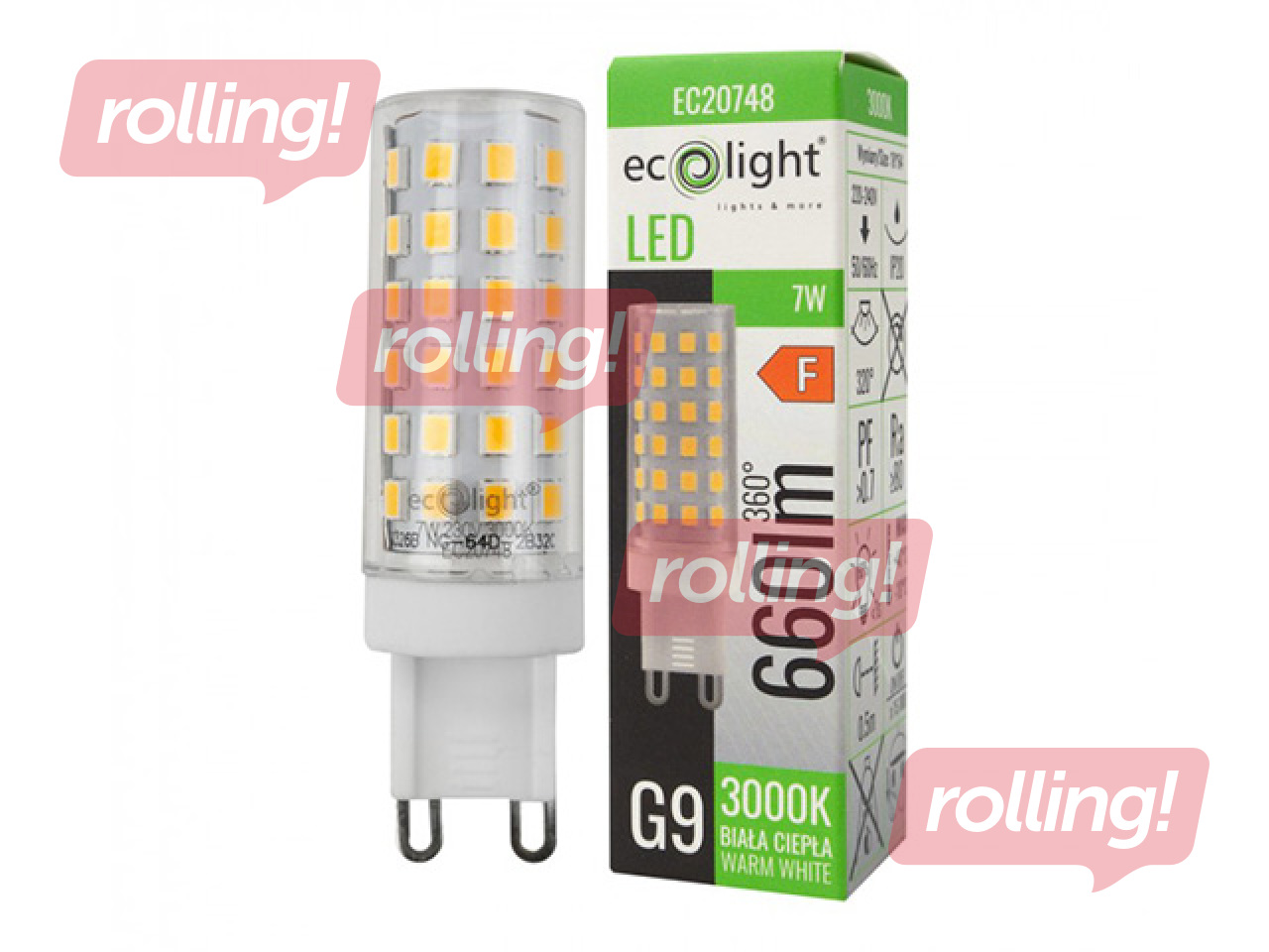 Lambipirn Eco Light, LED G9, 7W 4000K, 660lm, neutraalne valge