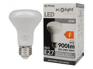 Lambipirn Eco Light, LED R63, E27 10W, 3000K, 900lm, soe valge
