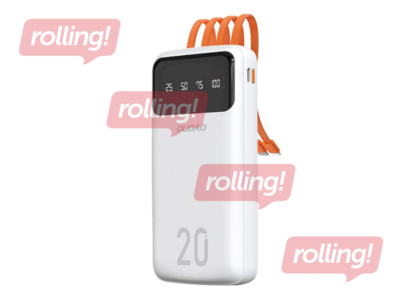 Mobiililaadija Duado PowerBank 20000mAh USB-C + micro USB +Lightning balts (Duado K6Pro+)