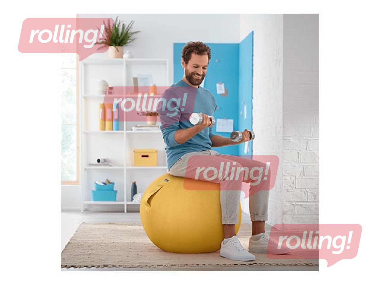 Tasakaalupall Leitz Ergo Cosy Active, kollane, 65 cm