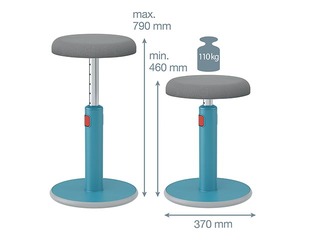 Multifunctional, adjustable chair Leitz Ergo Cosy, grey/blue