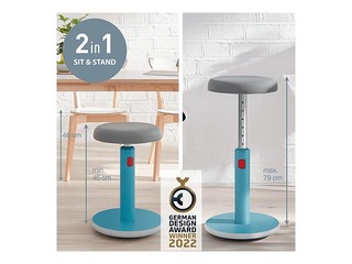 Multifunctional, adjustable chair Leitz Ergo Cosy, grey/blue