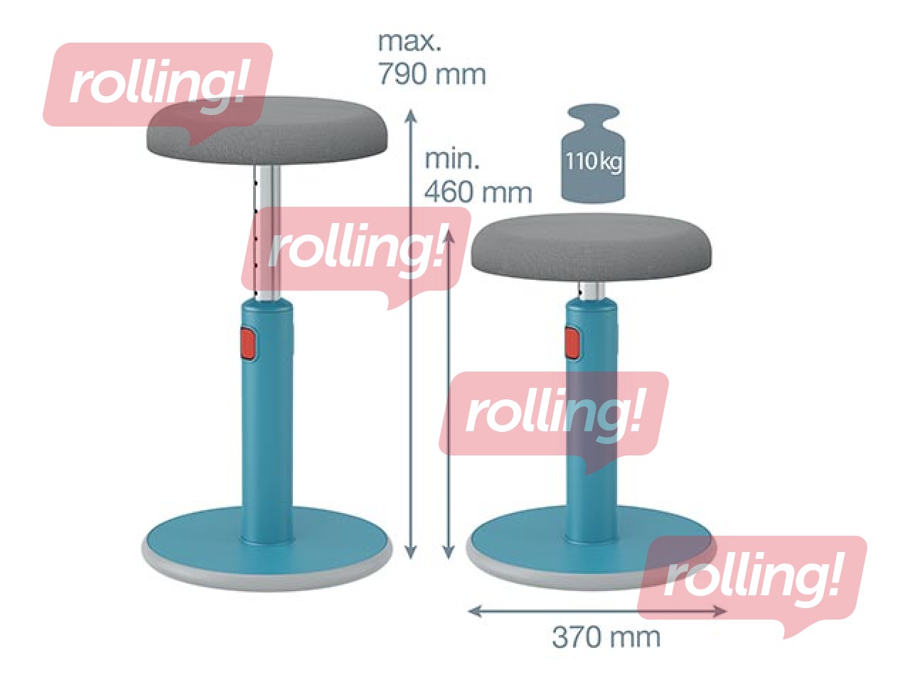 Multifunktsionaalne reguleeritav tool Leitz Ergo Cosy,hall/ sinine