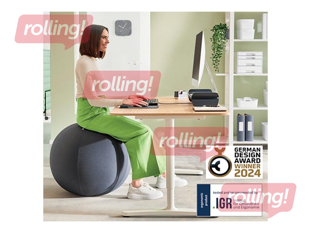 Balance ball Leitz Ergo, with stopper function, 75cm