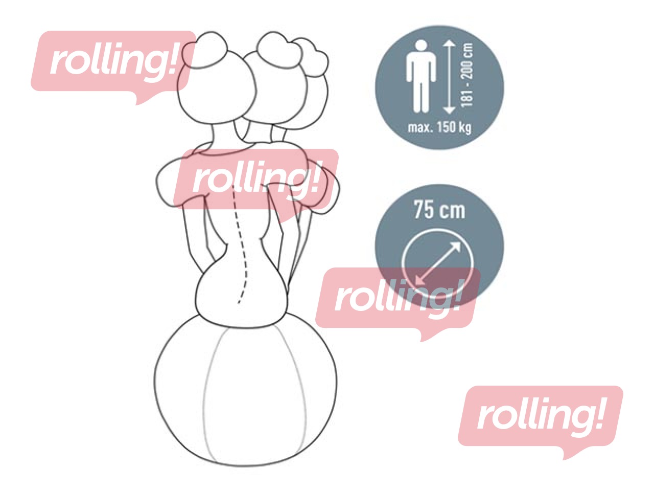 Tasakaalu pall Leitz Ergo, stopperifunktsiooniga, 75cm