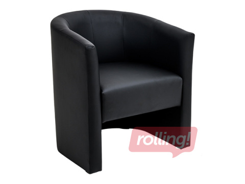Single-seat artificial leather chair, DISKO, black