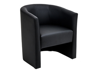 Single-seat artificial leather chair, DISKO, black