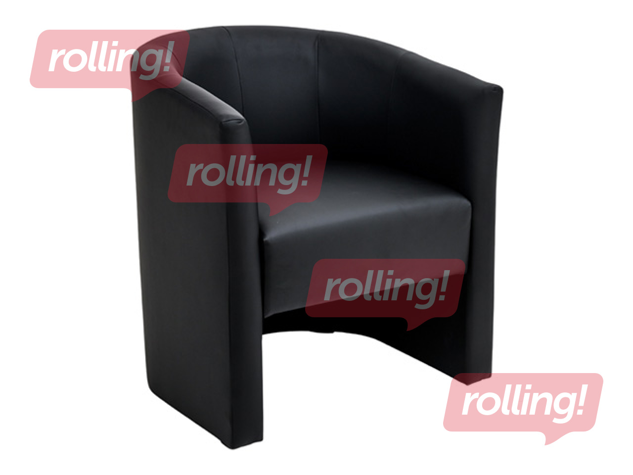 Single-seat artificial leather chair, DISKO, black
