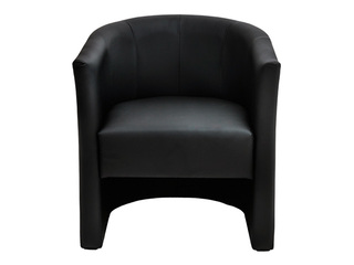 Single-seat artificial leather chair, DISKO, black