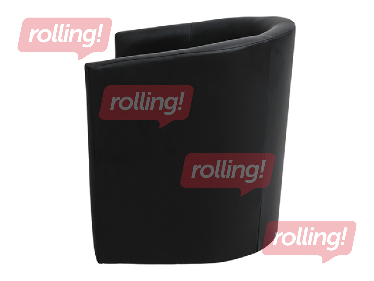 Single-seat artificial leather chair, DISKO, black