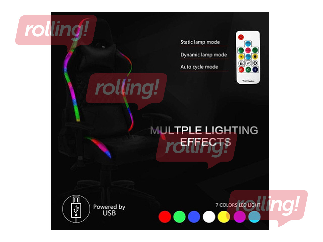 Игровое кресло Happy Game, 8051, чёрное