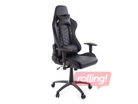 Spēļu krēsls Happy Game, 8051, melns ar LED