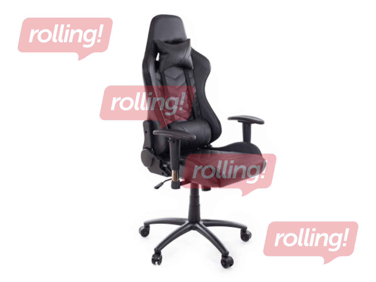 Spēļu krēsls Happy Game, 8051, melns ar LED