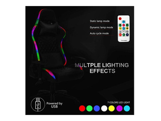 Spēļu krēsls Happy Game, 8051, melns ar LED