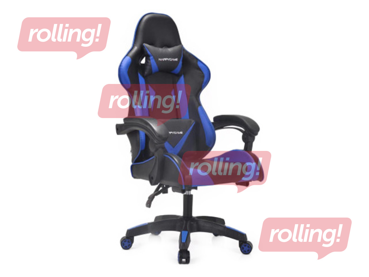 Игровое кресло Happy Game, 7911, чёрное с синим