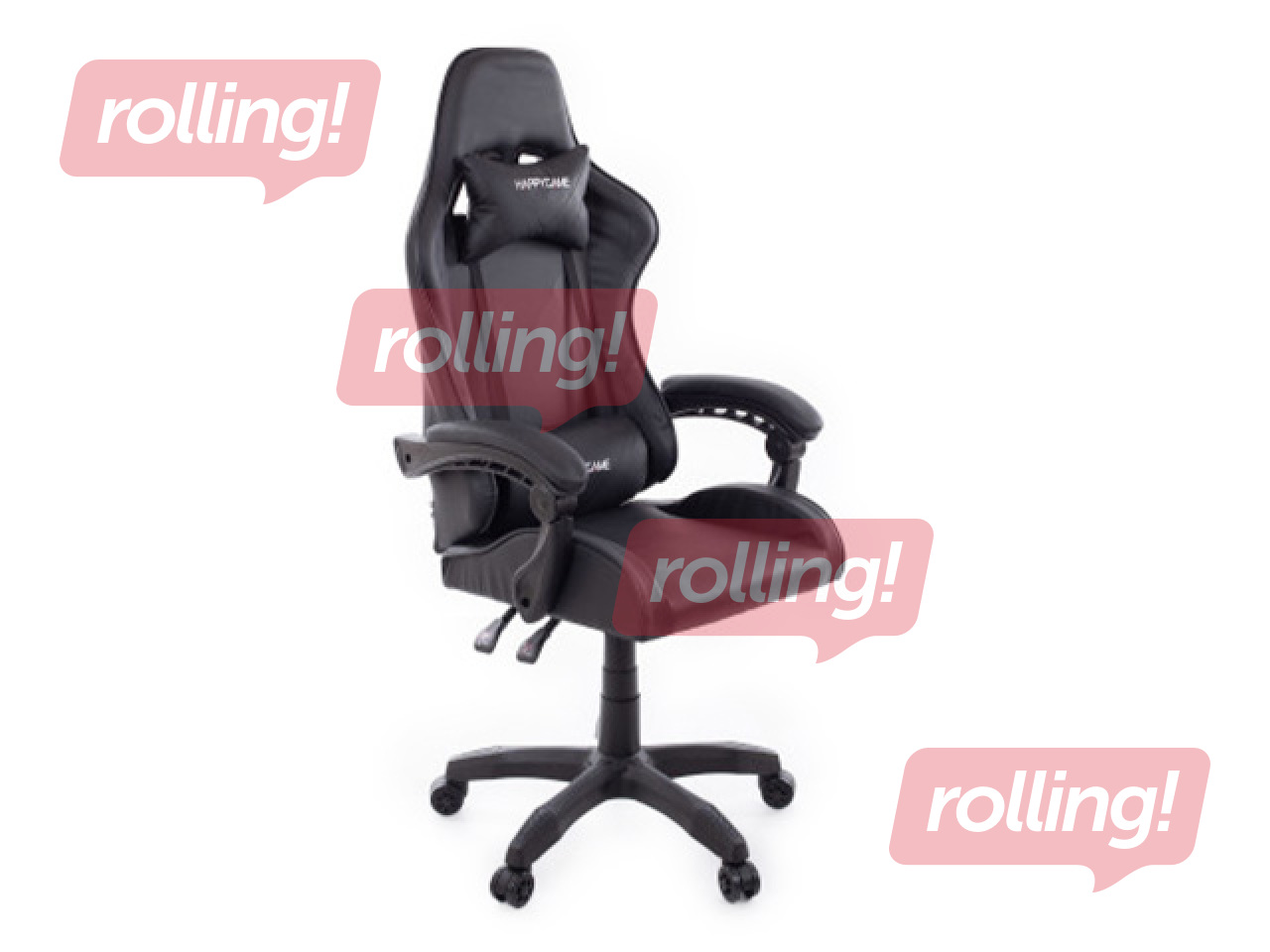 Gaming Chair with Footrest Happy Game, 7911, black