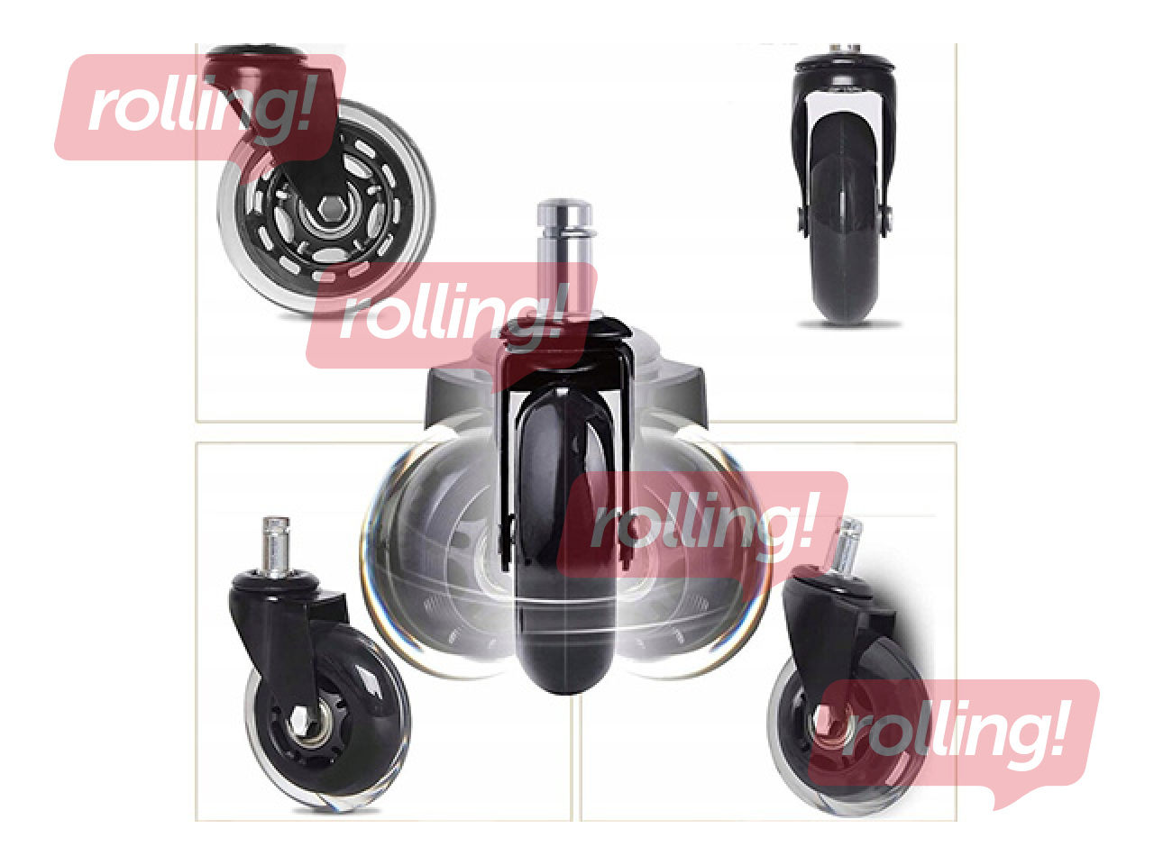 Kontoritooli kummirataste komplekt, 5tk