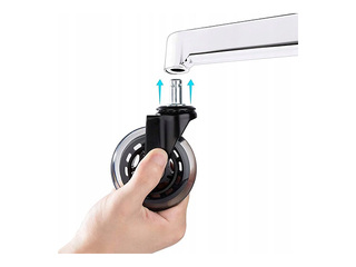 Rubber castor set for office chairs, 5pcs