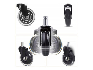 Rubber castor set for office chairs, 5pcs