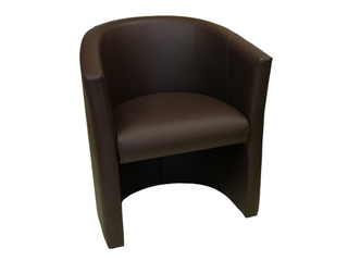 Chair Club, artificial leather, dark brown