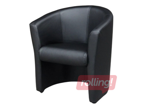 Krēsls Club, mākslīgā āda, melns
