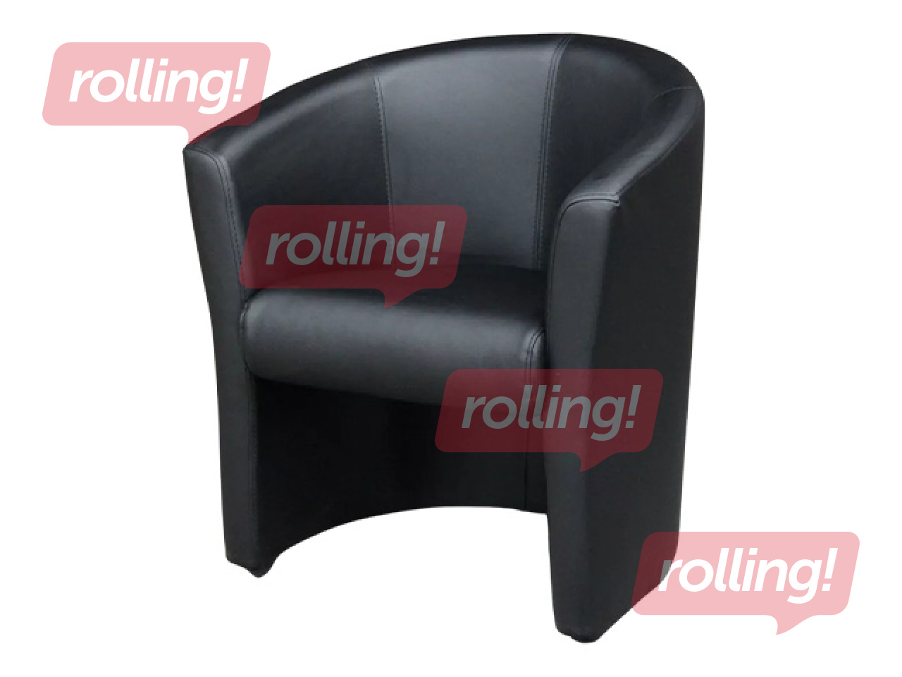 Krēsls Club, mākslīgā āda, melns