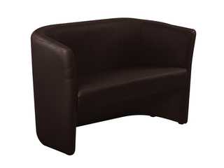 Sofa Club Duo, artificial leather, dark brown