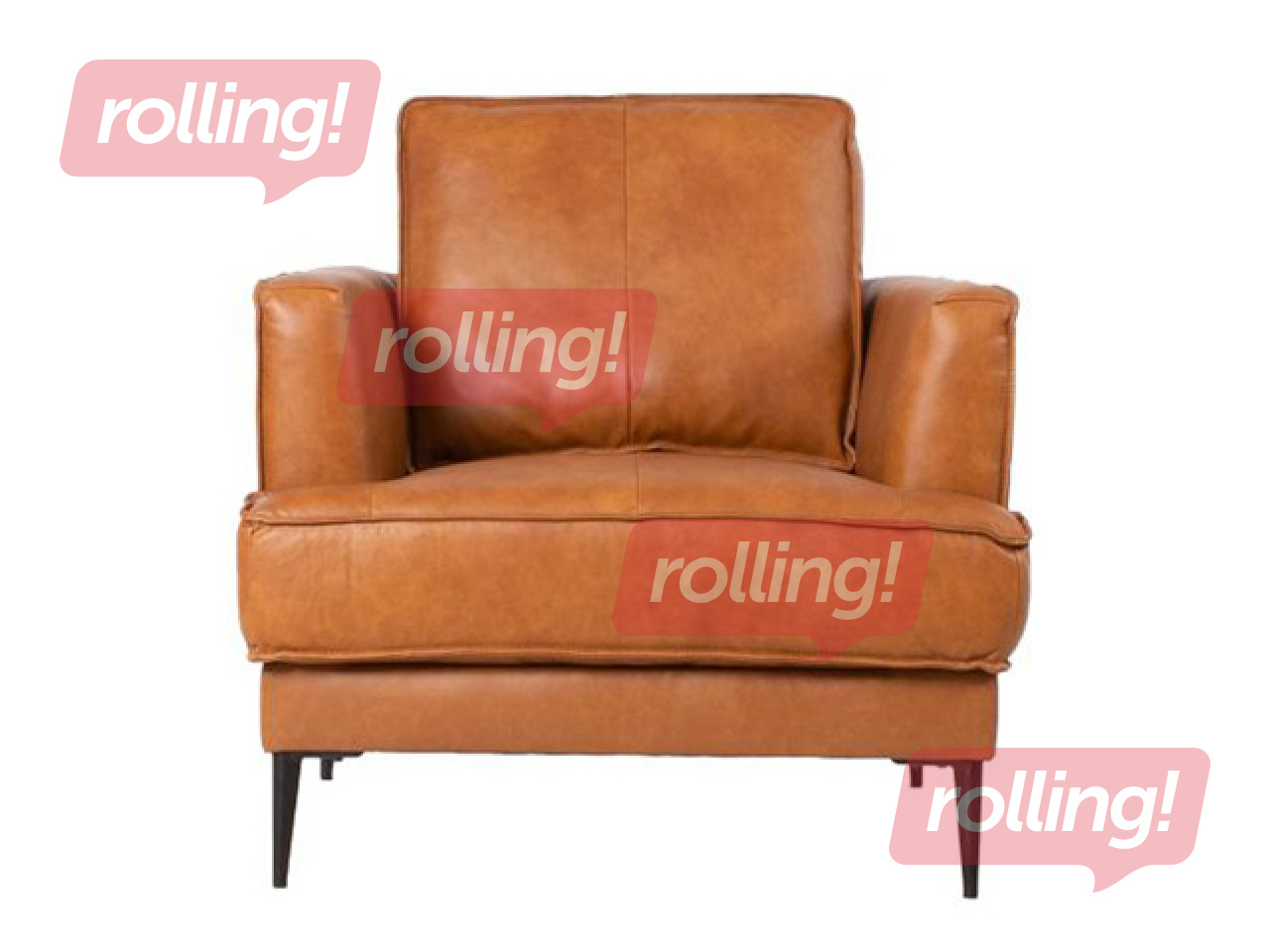 Кресло Leo, кожа, искусственная кожа, светло-коричневое