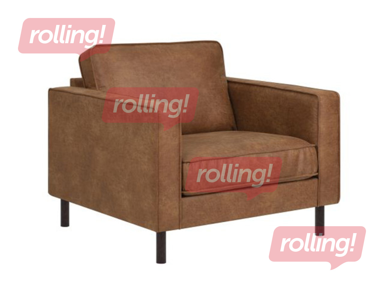 Krēsls Lucas, mākslīgā āda, brūns