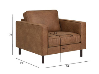 Tugitool Lucas, kunstnahk, pruun