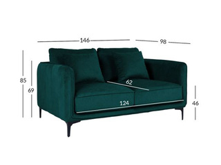 Sofa Bianca, fabric, green