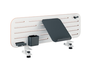 Galda organizators Leitz Ergo, perforēts, ar portatīvā datora turētāju, balts, 80x25cm