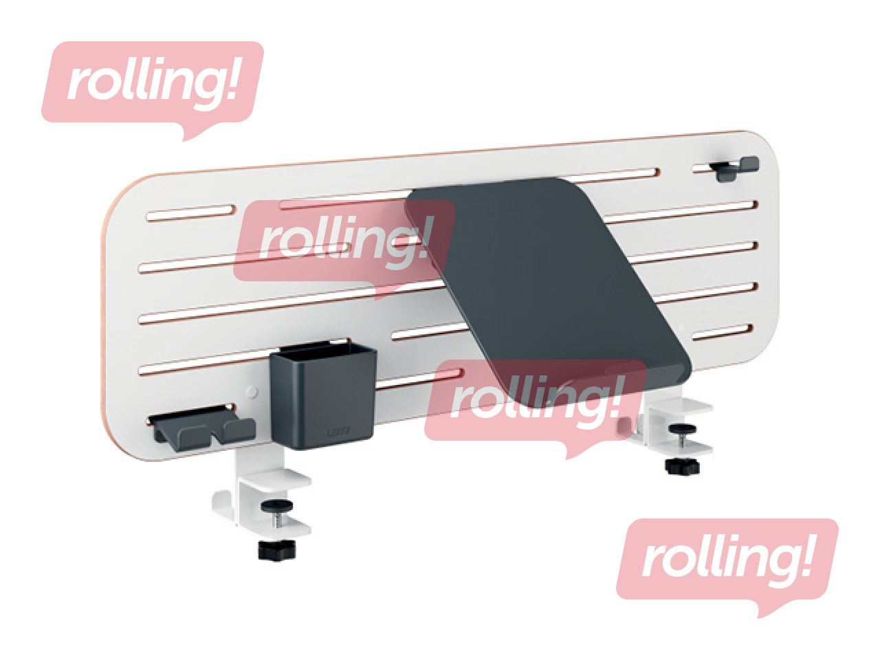 Lauakorraldaja Leitz Ergo, perforeeritud, sülearvutihoidikuga, valge, 80x25cm