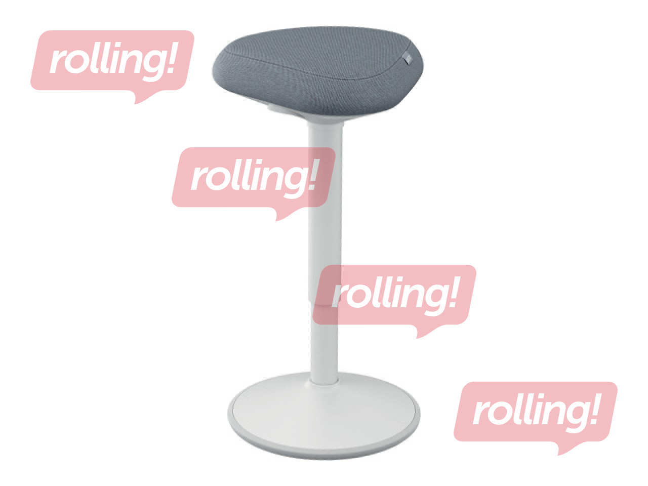 Active standing chair Leitz Ergo, with comfortable seat, white, grey