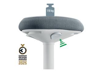 Aktiivse seismise tool Leitz Ergo, mugava istmega, valge, hall