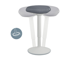 Aktīvās stāvēšanas krēsls Leitz Ergo, ar komfortablu sēdekli, balts, pelēks