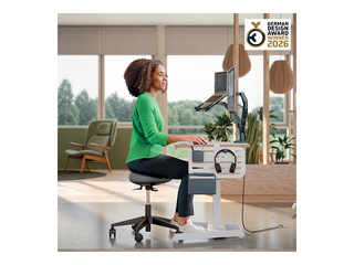 Aktiivse istumise tool Leitz Ergo, mugava liikuva istmega, ratastega, must, hall